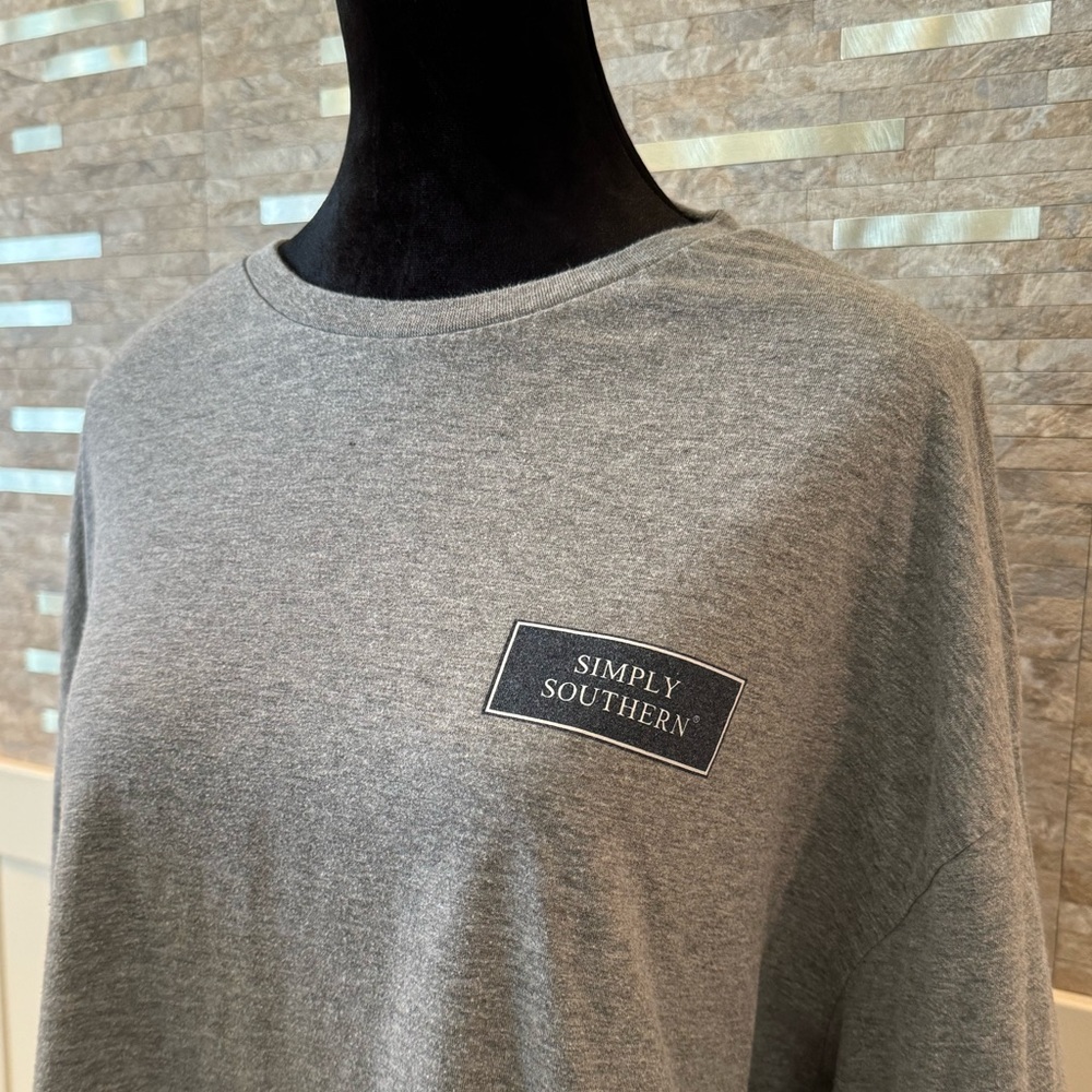 Livin' Simply Southern Long Sleeve Gray Dog Backpack Shirt Extra Large XL XXL - Picture 4 of 5